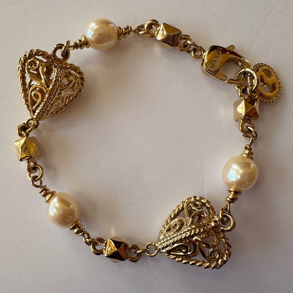 St. John Gold and Pearl Accent Bracelet